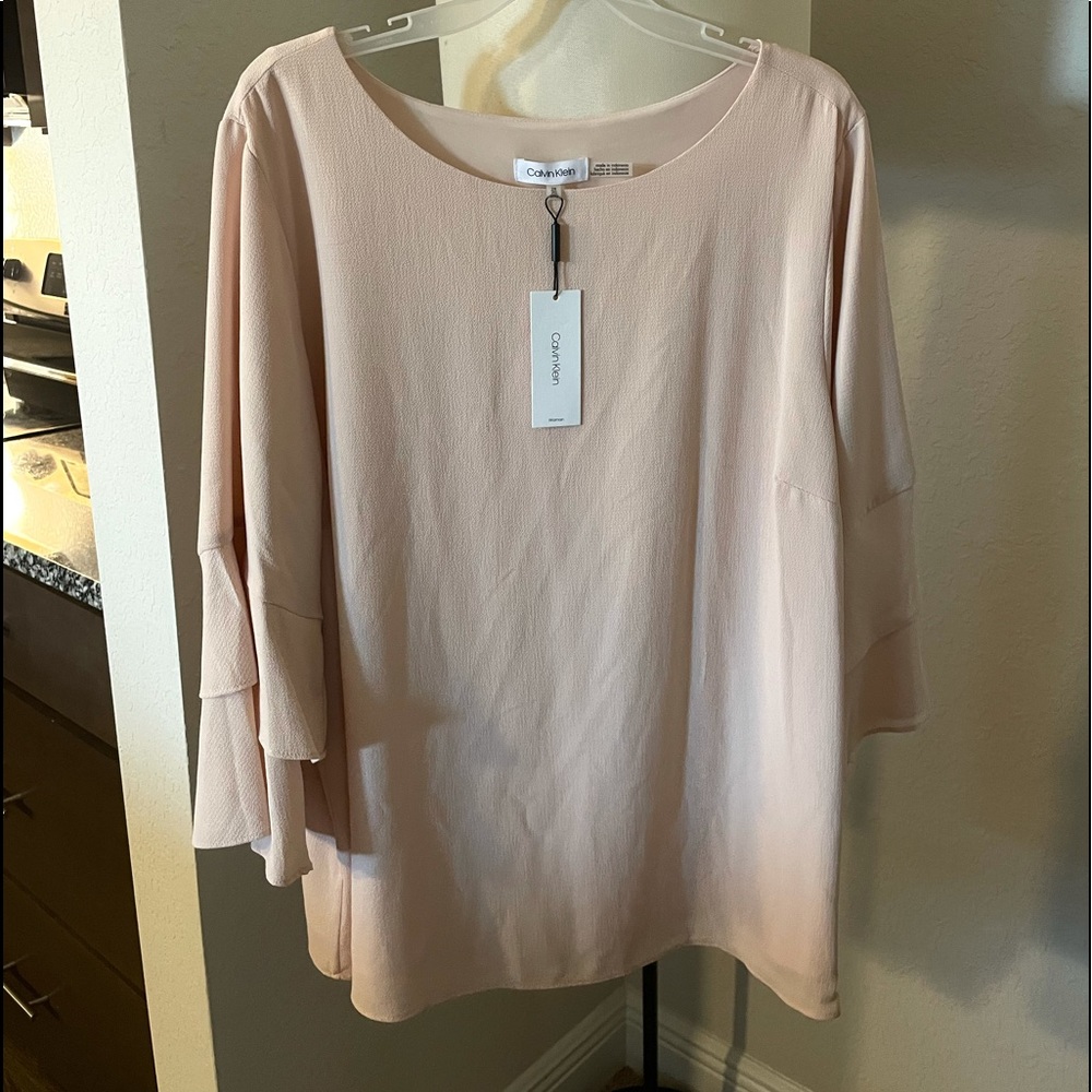 Calvin Klein blush pink blouse size 2x